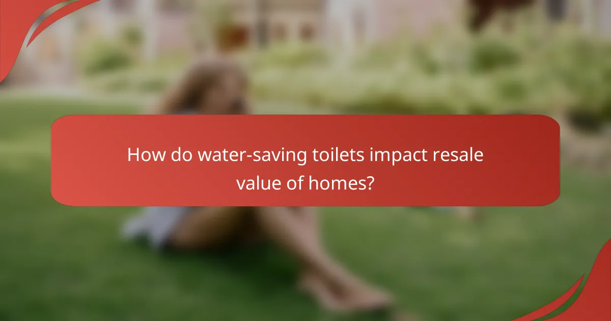 How do water-saving toilets impact resale value of homes?