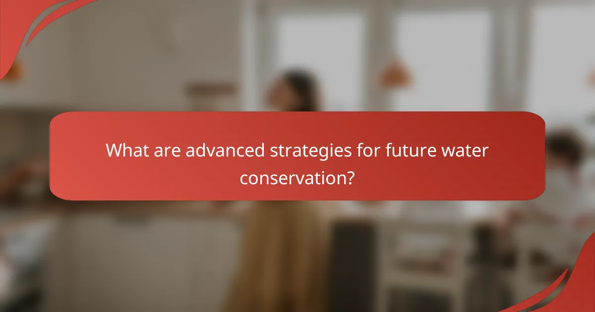 What are advanced strategies for future water conservation?