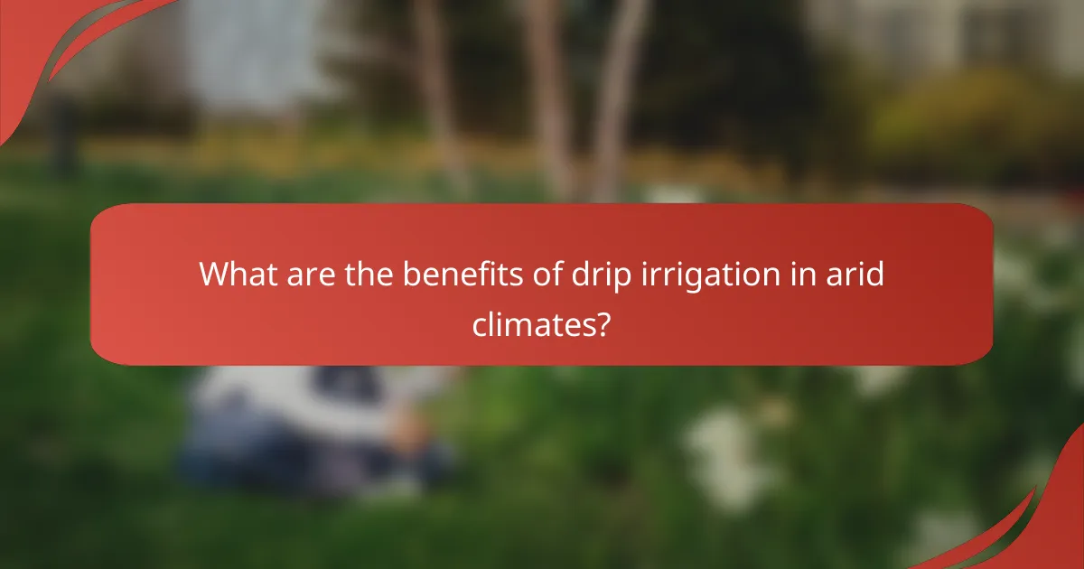 What are the benefits of drip irrigation in arid climates?