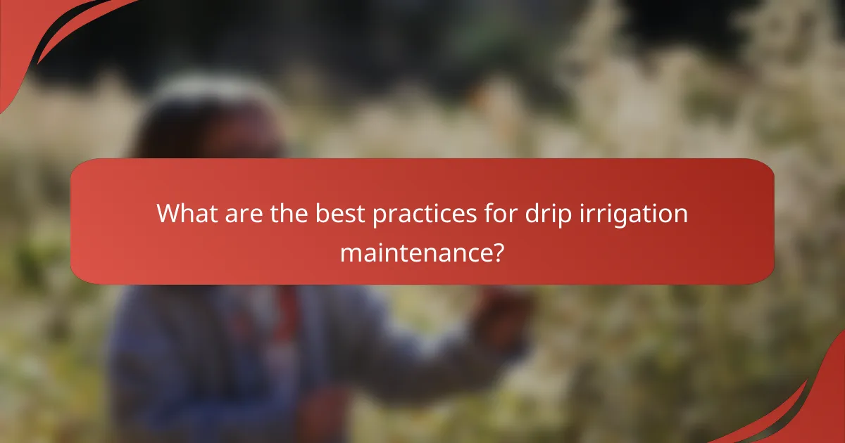 What are the best practices for drip irrigation maintenance?