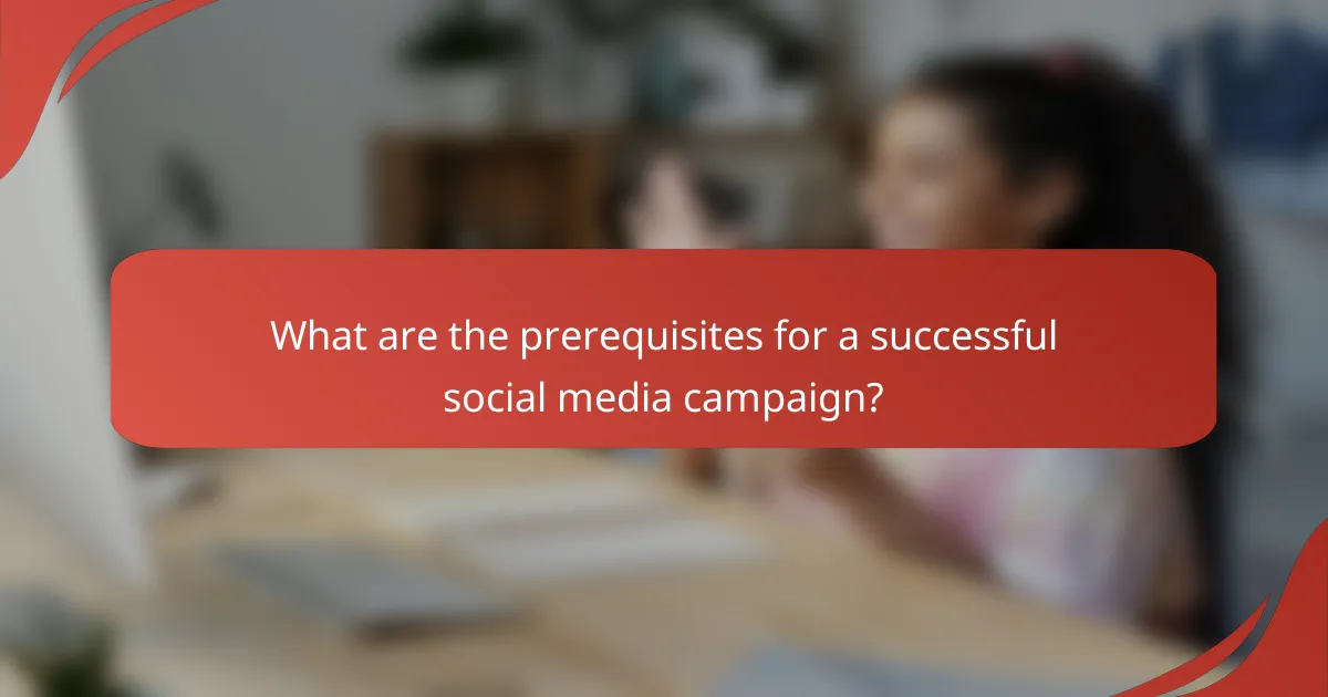 What are the prerequisites for a successful social media campaign?