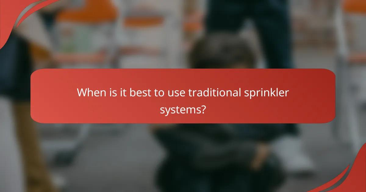 When is it best to use traditional sprinkler systems?